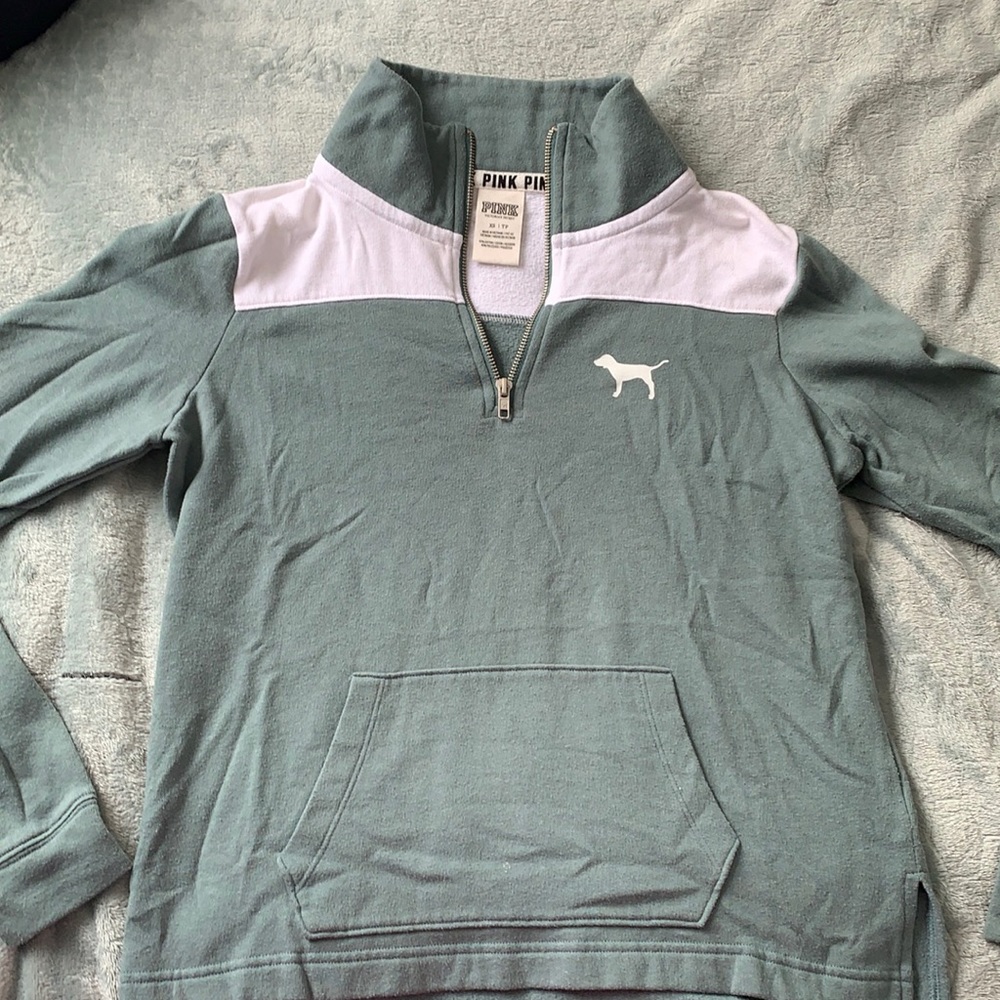 Pink half zip pullover